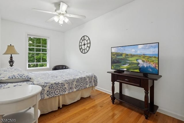 547 Logan Dr, Roxbury Twp, NJ 07850 - bedroom featuring light wood-style floors, baseboards, and ceiling fan