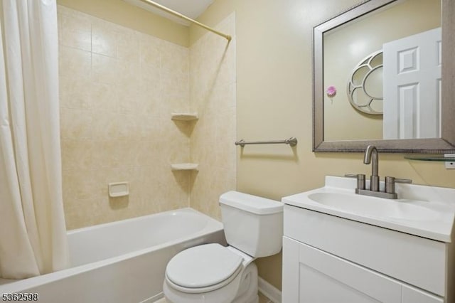 547 Logan Dr, Roxbury Twp, NJ 07850 - full bathroom featuring vanity, shower / tub combo with curtain, and toilet