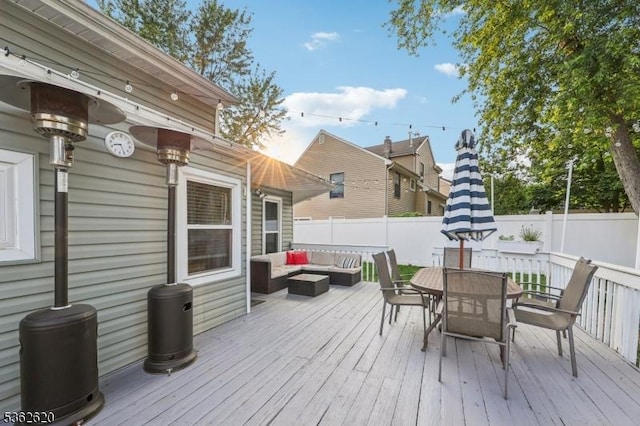 63 Hillsdale Rd, East Brunswick Twp, NJ 08816 - wooden deck with an outdoor living space and outdoor dining area