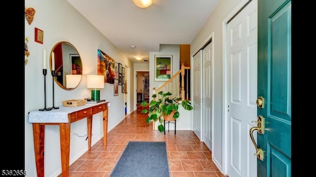8 Clark Ct, Bernards Twp, NJ 07920 - foyer with stairs and baseboards