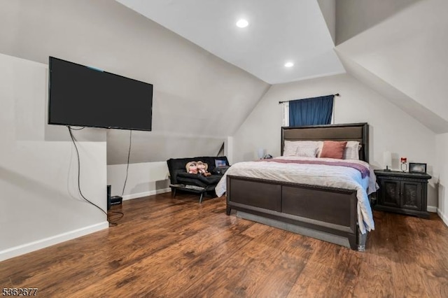 146 Williamson Ave, Hillside Twp, NJ 07205 - bedroom featuring wood finished floors, vaulted ceiling, baseboards, and recessed lighting