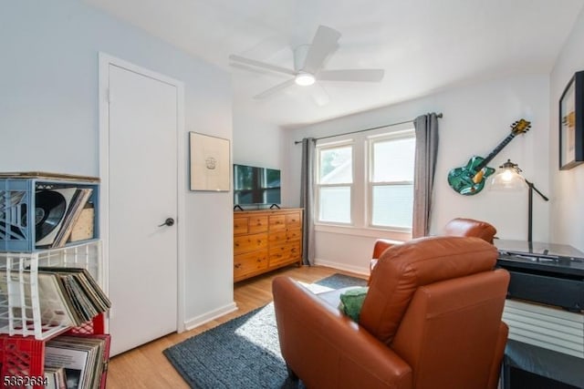 44 Lincoln Ave, Livingston Twp, NJ 07039 - living room featuring wood finished floors and a ceiling fan