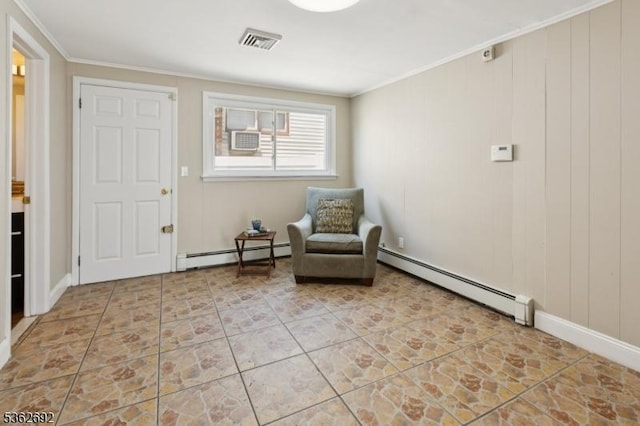 1589 Julian Ter, Union Twp, NJ 07083 - living area featuring baseboard heating and crown molding