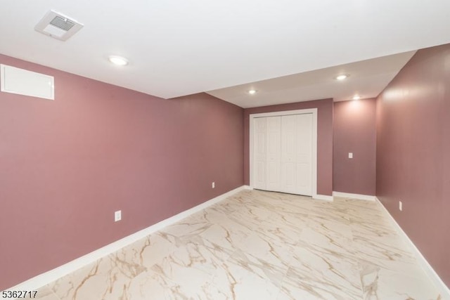 49 Coventry Rd, Hardyston Twp, NJ 07419 - finished below grade area with recessed lighting, light marble finish flooring, and baseboards