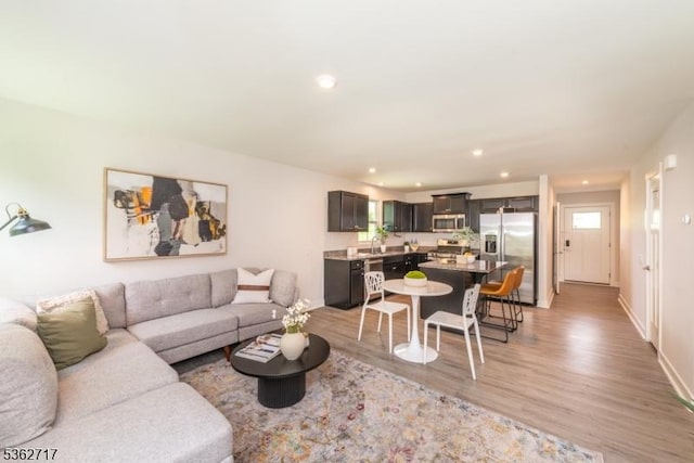 49 Coventry Rd, Hardyston Twp, NJ 07419 - living area with light wood finished floors, recessed lighting, and baseboards