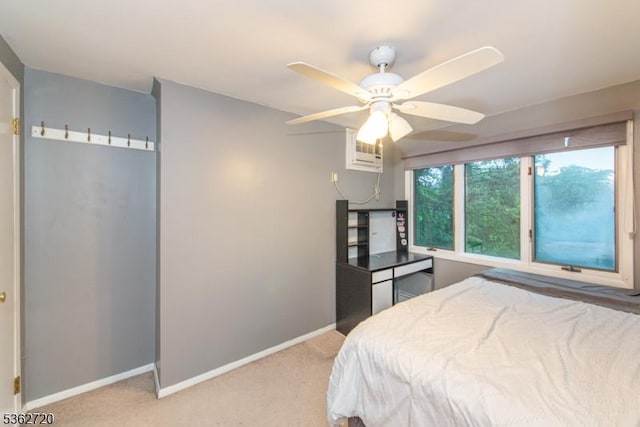 17 Barnida Dr, East Hanover Twp, NJ 07936 - bedroom featuring light carpet, an AC wall unit, and ceiling fan