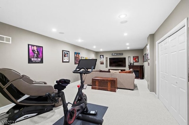 2 Skyview Dr, Sparta Twp, NJ 07871 - workout room with recessed lighting, carpet, and baseboards
