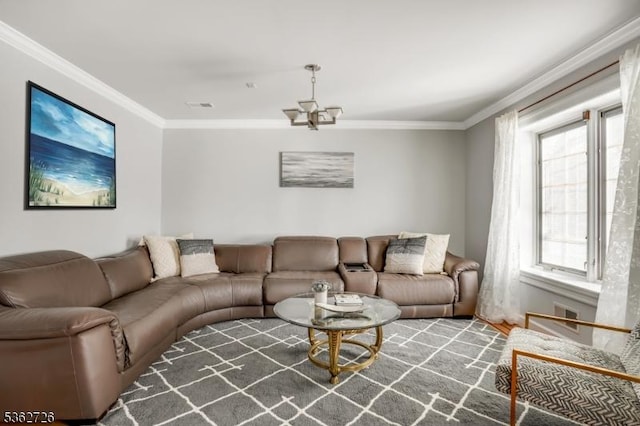 61 Joanna Way, Millburn Twp, NJ 07078 - living area featuring ornamental molding and wood finished floors