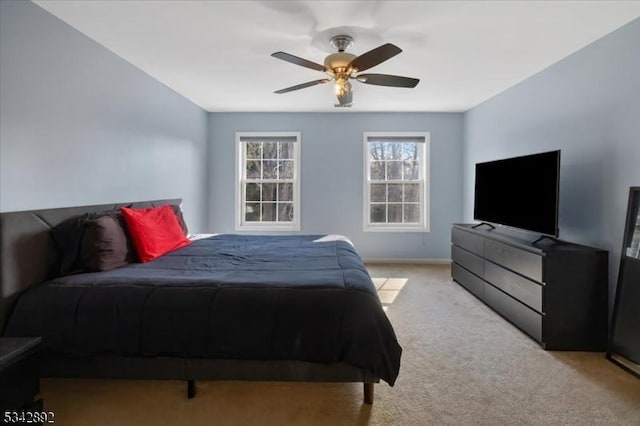 522 Stanhope Rd, Byram Twp, NJ 07871 - bedroom featuring light carpet and a ceiling fan