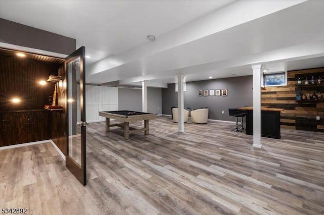 522 Stanhope Rd, Byram Twp, NJ 07871 - game room with billiards and wood finished floors