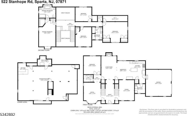 522 Stanhope Rd, Byram Twp, NJ 07871 - view of property floor plan