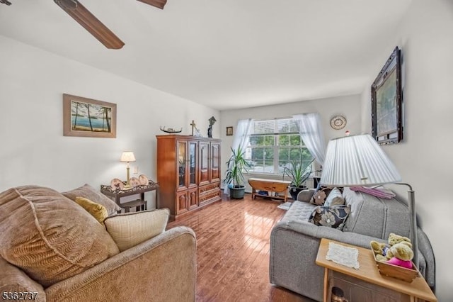 17 Willow Cir, Hamburg Boro, NJ 07419 - living room featuring wood finished floors and a ceiling fan