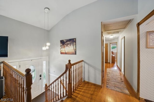 19 Paderewski Rd, Jefferson Twp, NJ 07438 - entryway featuring wood finished floors, vaulted ceiling, and baseboards