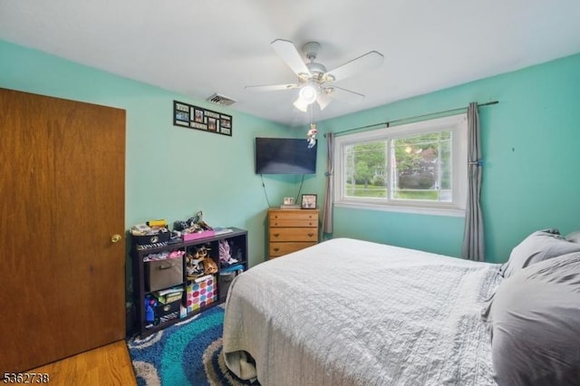 19 Paderewski Rd, Jefferson Twp, NJ 07438 - bedroom featuring ceiling fan and wood finished floors