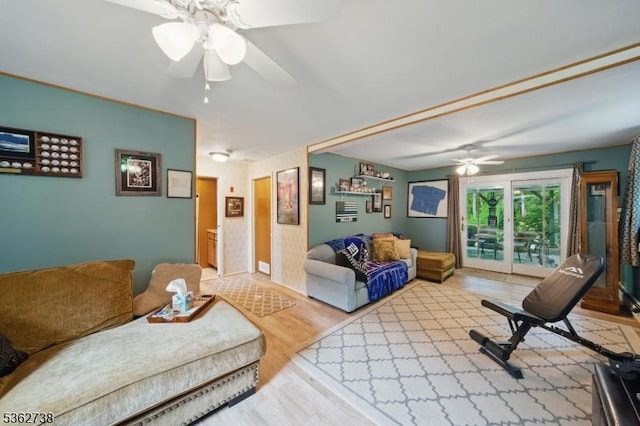 19 Paderewski Rd, Jefferson Twp, NJ 07438 - living area with a ceiling fan and wood finished floors
