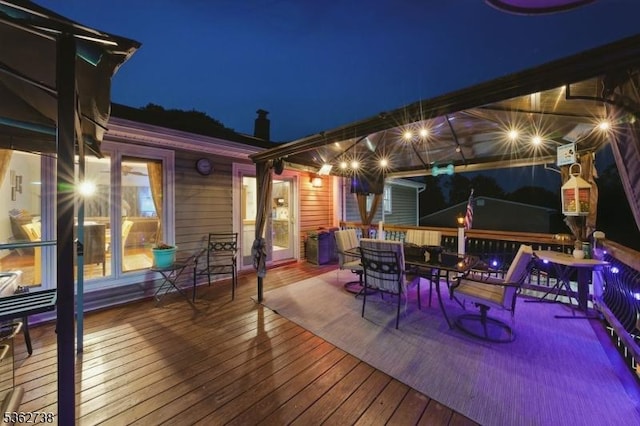 19 Paderewski Rd, Jefferson Twp, NJ 07438 - deck at twilight featuring outdoor dining area