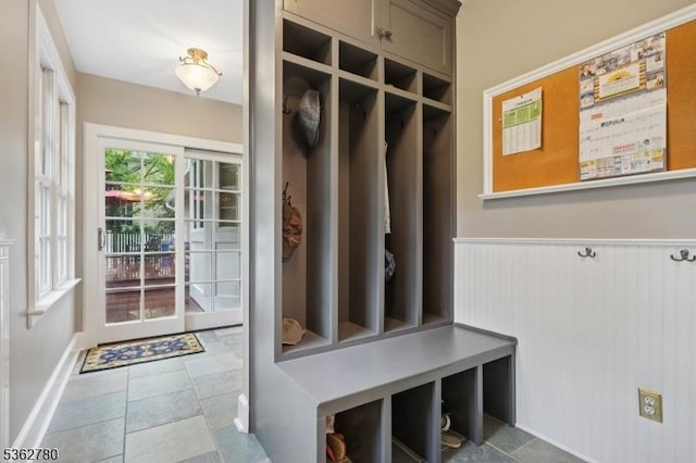 88 Pomeroy Rd, Madison Boro, NJ 07940 - mudroom featuring wainscoting and baseboards