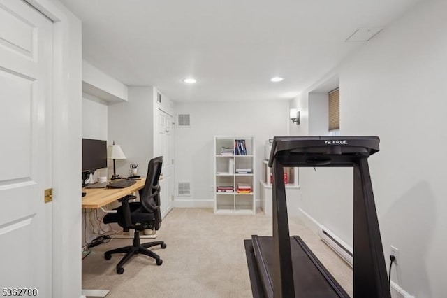 88 Pomeroy Rd, Madison Boro, NJ 07940 - office space featuring light carpet, recessed lighting, and a baseboard heating unit