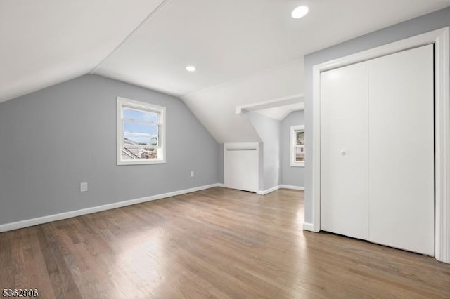 501 E 2nd Ave, Roselle Boro, NJ 07203 - bonus room featuring lofted ceiling, wood finished floors, recessed lighting, and baseboards