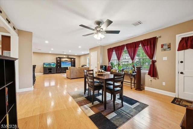 13 Oklahoma Trl, Hopatcong Boro, NJ 07843 - dining space featuring wood finished floors, ceiling fan, and recessed lighting
