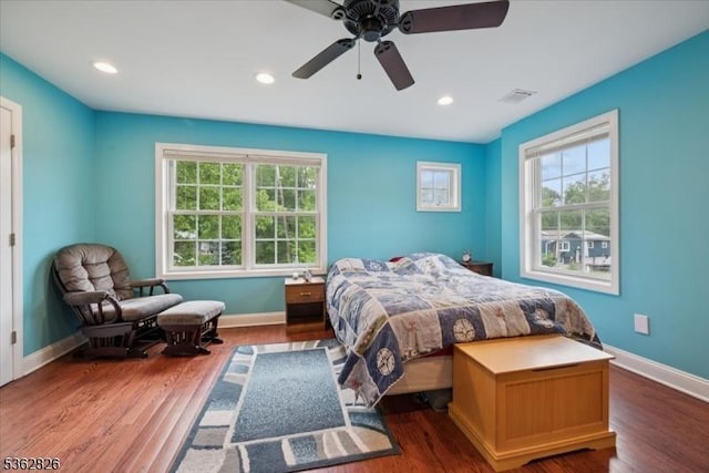 13 Oklahoma Trl, Hopatcong Boro, NJ 07843 - bedroom with wood finished floors, a ceiling fan, and recessed lighting