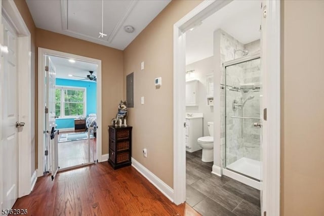 13 Oklahoma Trl, Hopatcong Boro, NJ 07843 - foyer featuring dark wood-style flooring and baseboards