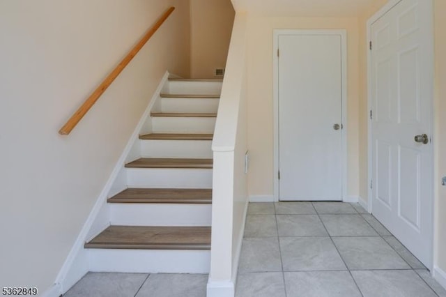 145 S Arlington Ave Unit C, East Orange City, NJ 07018 - stairs with tile patterned flooring and baseboards