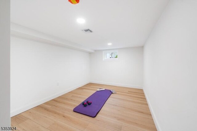 519 Lenox Ave, Westfield Town, NJ 07090 - exercise room featuring wood finished floors, recessed lighting, and baseboards