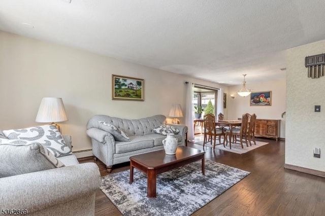 219 Elm Ct, Scotch Plains Twp, NJ 07076 - living area featuring wood finished floors, baseboards, and baseboard heating