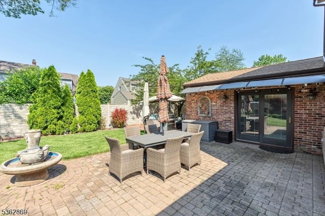 219 Elm Ct, Scotch Plains Twp, NJ 07076 - view of patio featuring outdoor dining area and french doors