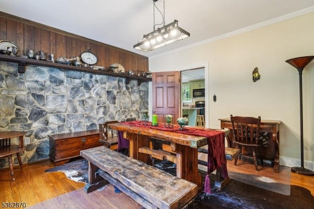 261 Brooklake Rd, Florham Park Boro, NJ 07932 - dining room with wood finished floors and ornamental molding