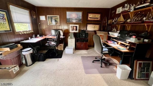 89 Mackerley Rd, Green Twp, NJ 07860 - carpeted office space featuring wood walls
