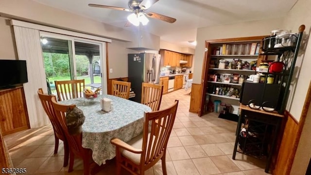 89 Mackerley Rd, Green Twp, NJ 07860 - dining space featuring ceiling fan and light tile patterned flooring