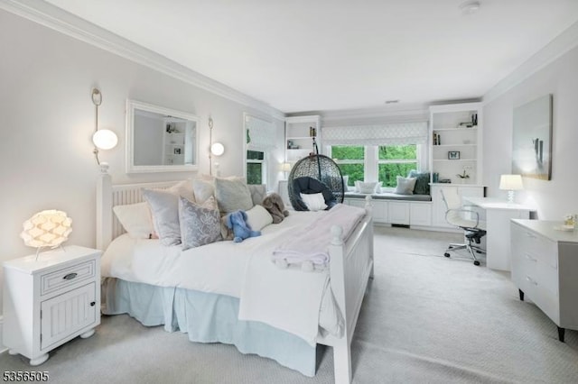 34 Crane Rd, Mountain Lakes Boro, NJ 07046 - bedroom with light colored carpet and ornamental molding
