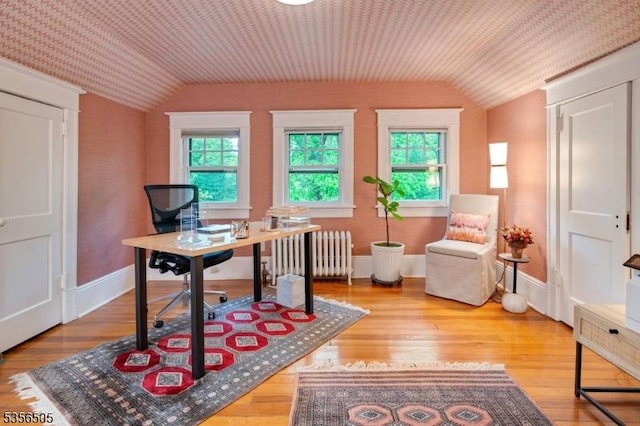 34 Crane Rd, Mountain Lakes Boro, NJ 07046 - office space with radiator heating unit, lofted ceiling, plenty of natural light, and wood finished floors