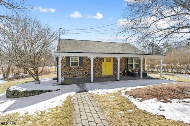 42 Stehr St, Frankford Twp, NJ 07826 - view of front of home with covered porch and stone siding