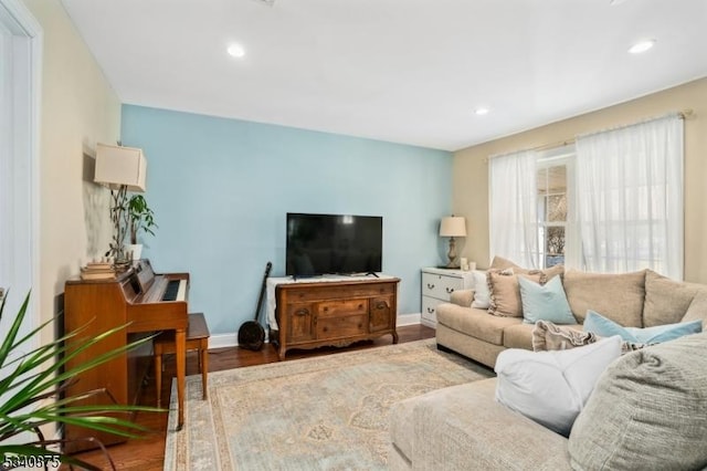 42 Stehr St, Frankford Twp, NJ 07826 - living area with wood finished floors, baseboards, and recessed lighting