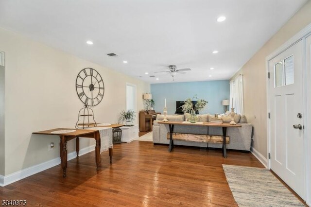 42 Stehr St, Frankford Twp, NJ 07826 - living area featuring healthy amount of natural light, recessed lighting, wood finished floors, and baseboards