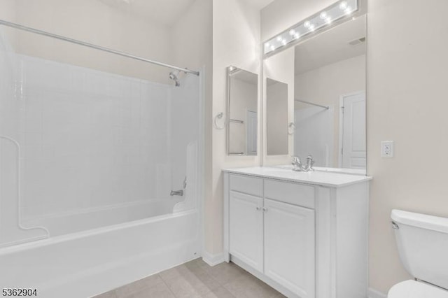 1206 Conrad Way, Franklin Twp, NJ 08873 - bathroom featuring toilet, shower / washtub combination, vanity, and tile patterned flooring