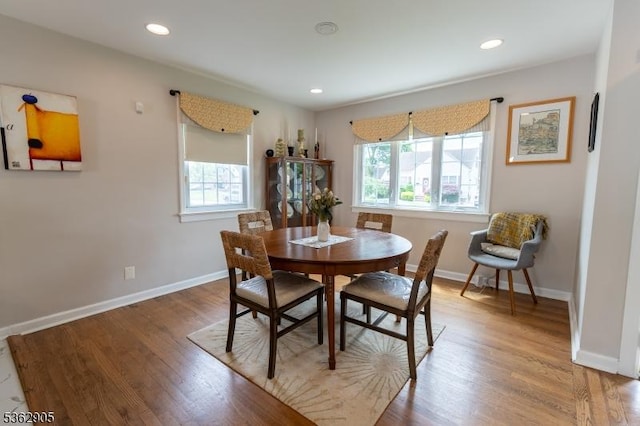 550 Melrose Ave, South Plainfield Boro, NJ 07080 - dining space with healthy amount of natural light, wood finished floors, baseboards, and recessed lighting