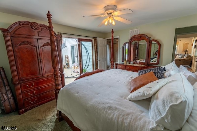 550 Melrose Ave, South Plainfield Boro, NJ 07080 - carpeted bedroom with access to outside and a ceiling fan