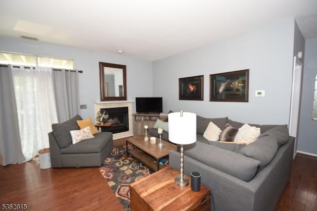 97 Wescott Rd, Bedminster Twp, NJ 07921 - living area featuring wood finished floors and a glass covered fireplace