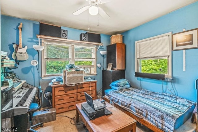 16 Sunset Trl, Rockaway Twp, NJ 07866 - bedroom featuring a desk, ceiling fan, and carpet flooring