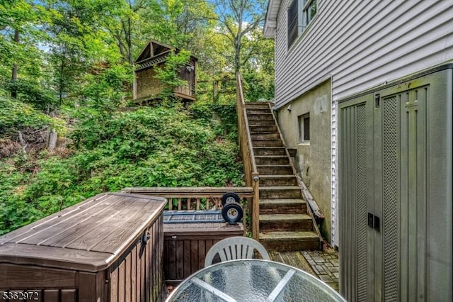 16 Sunset Trl, Rockaway Twp, NJ 07866 - wooden terrace with stairs