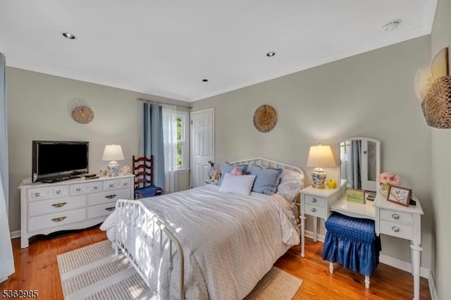 500 Charlestown Rd, Bethlehem Twp, NJ 08827 - bedroom featuring ornamental molding and light wood-style flooring