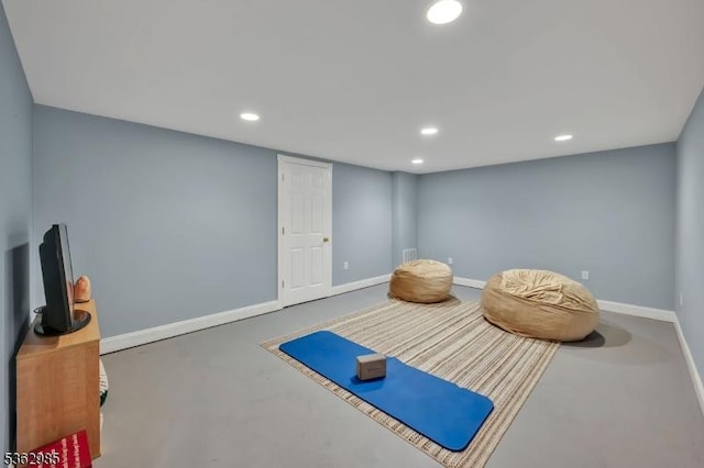 500 Charlestown Rd, Bethlehem Twp, NJ 08827 - workout area featuring recessed lighting and baseboards
