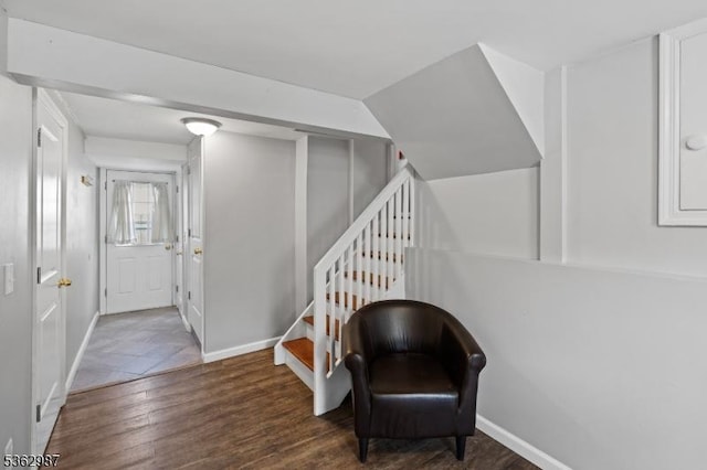 315 D St, Middlesex Boro, NJ 08846 - sitting room with wood finished floors, stairs, and baseboards