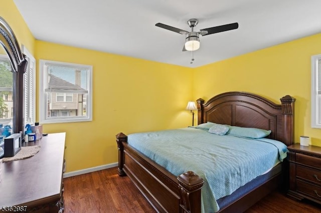 315 D St, Middlesex Boro, NJ 08846 - bedroom with dark wood-type flooring, baseboards, and ceiling fan