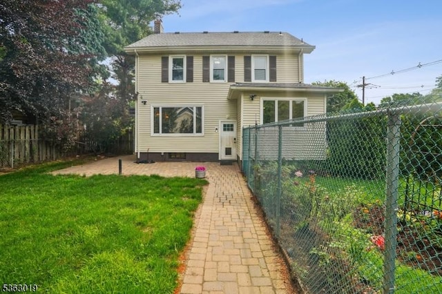 303 Tuttle Pkwy, Westfield Town, NJ 07090 - rear view of property with a fenced backyard and a chimney