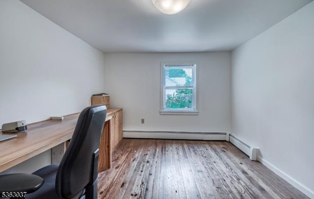 177 Schooleys Mountain Rd, Washington Twp, NJ 07853 - office space featuring wood-type flooring and a baseboard radiator